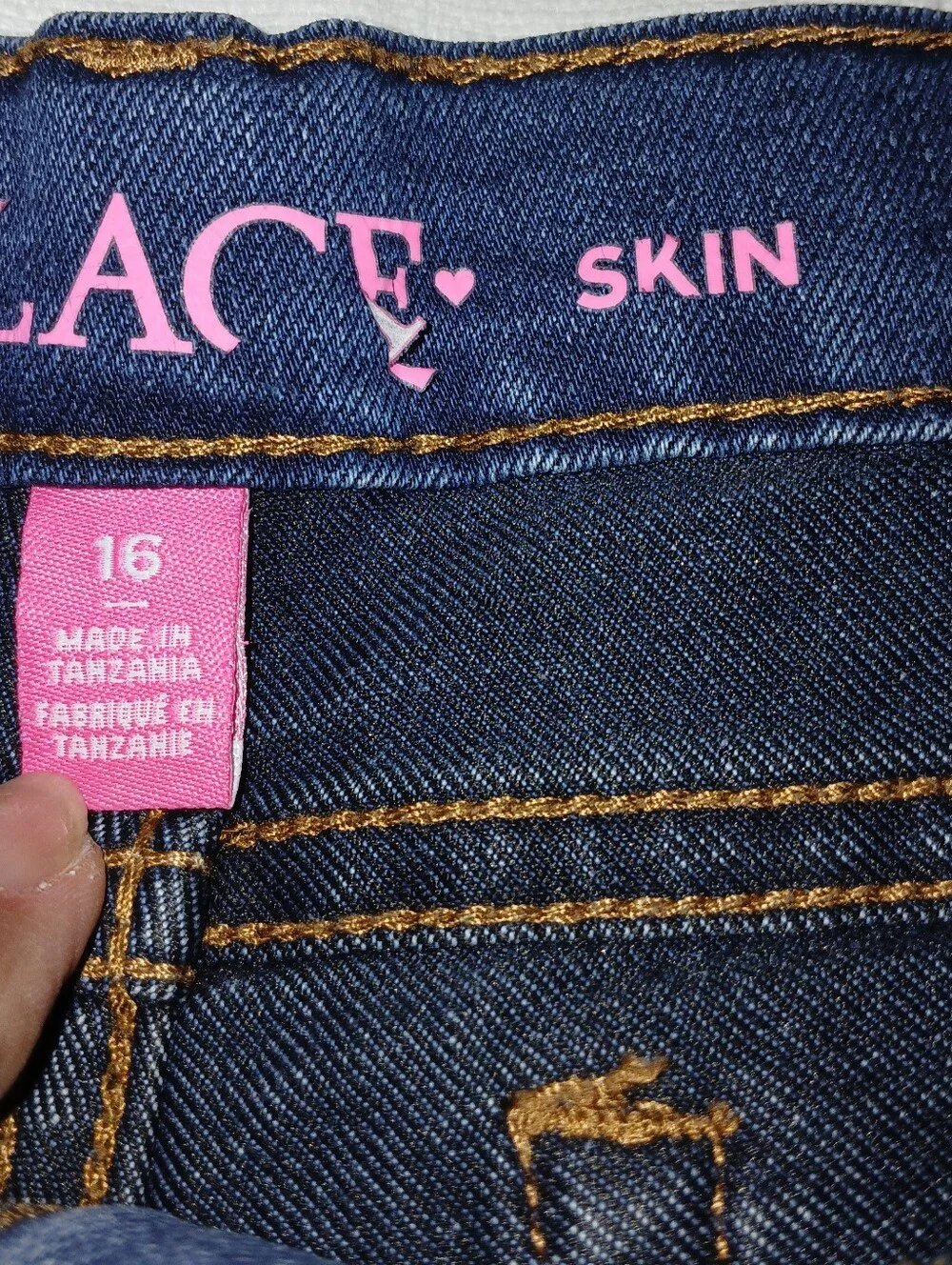 Pre-loved Girls Dark Blue Wide Leg Jeans.